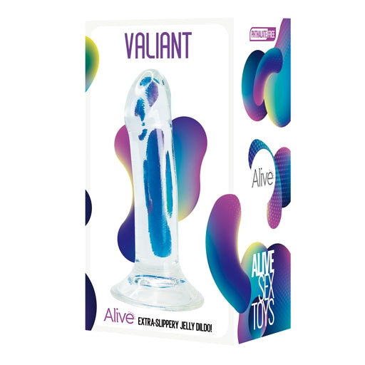 Alive Valiant Jelly Dildo 6 Inch Transparent Hypoallergenic Phthalate-Free Waterproof DONGS