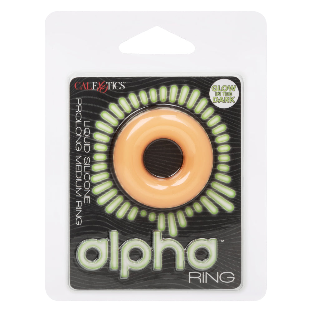 Alpha Glow-In-The-Dark Liquid Silicone Prolong Medium Ring > Cock Ring > Single