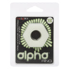 Alpha Glow-In-The-Dark Liquid Silicone Prolong Sexagon Ring White Medium > Cock Ring > Single