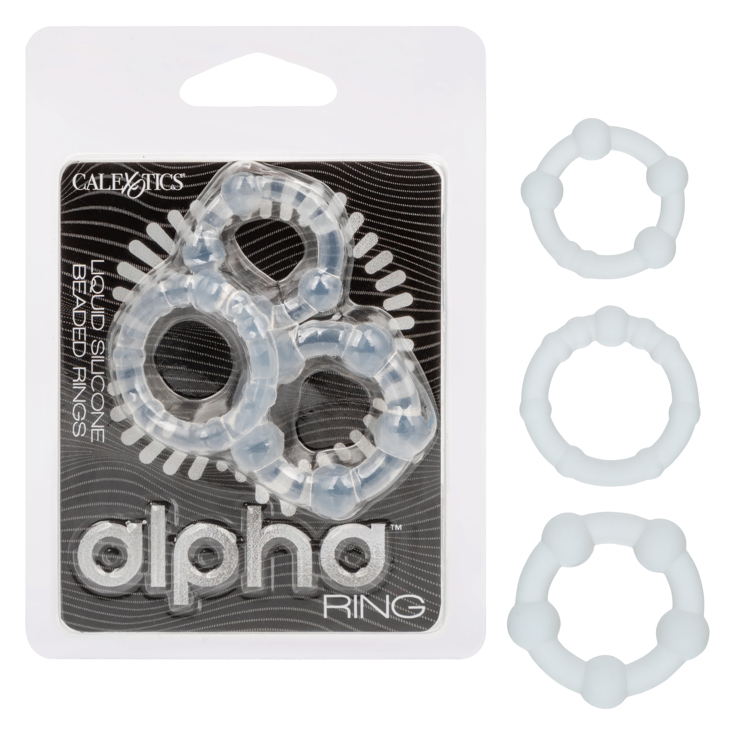 Alpha Liquid Silicone Beaded Rings Set of Three Premium Enhancers > Cock Ring > Sets Main image