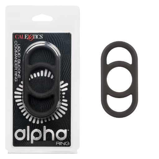 Alpha Liquid Silicone Commander Ring Black COCK RINGS