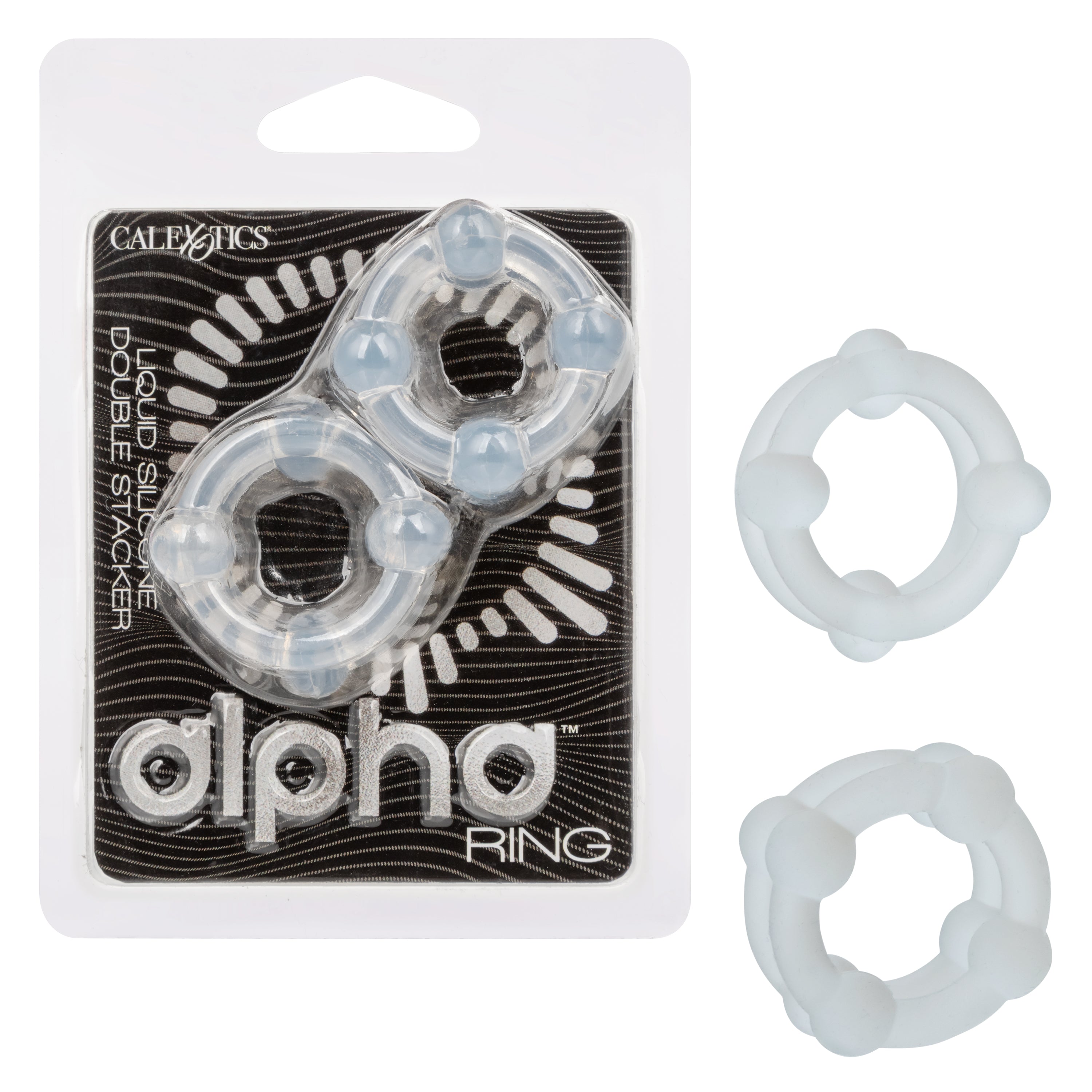 Alpha Liquid Silicone Double Stacker Rings COCK RING Set