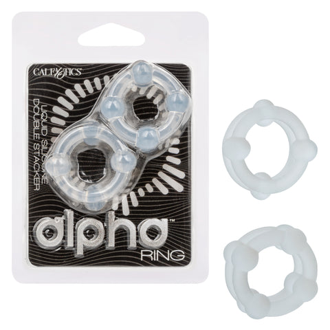 Alpha Liquid Silicone Double Stacker Rings COCK RING Set