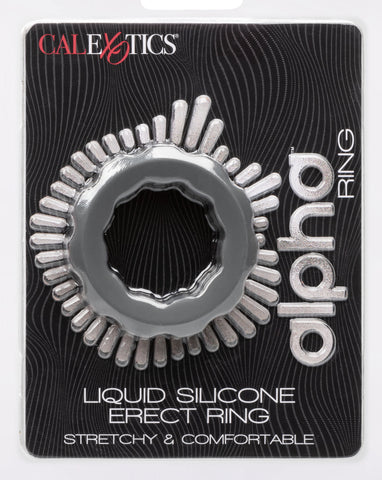 Alpha Liquid Silicone Erect Ring Stretchy Comfortable Gray Beaded Design COCK RINGS