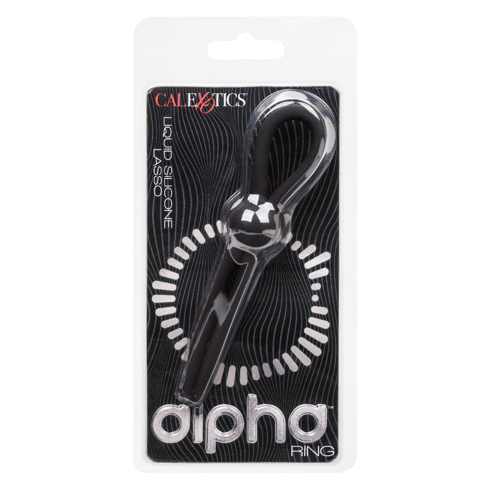 Alpha Liquid Silicone Lasso Ring Black Adjustable Size Stretchy Enhancer Secondary image