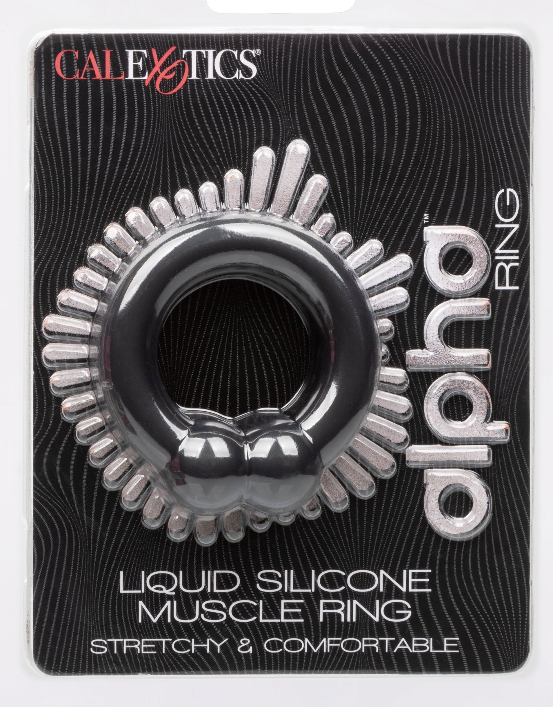 Alpha Liquid Silicone Muscle Ring Stretchy Comfortable Enhancer Ring Black COCK RINGS