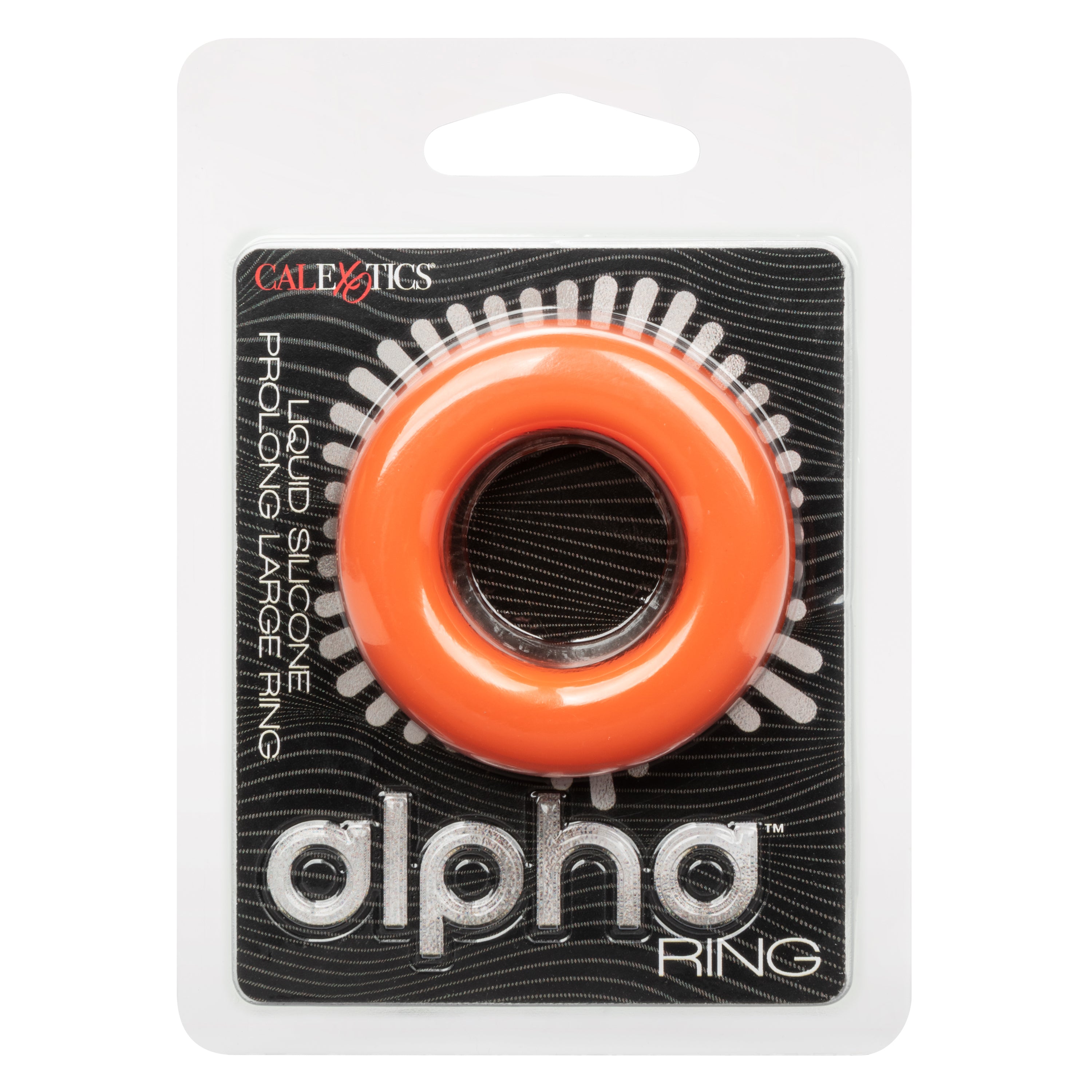 Alpha Liquid Silicone Prolong Large Ring Orange 1.25 Inch Diameter Stretchy Comfortable Durable Secondary image