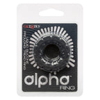 Alpha Liquid Silicone Prolong Tread Ring Black 1 Inch Diameter Stretchy Durable Waterproof > Cock Ring > Single