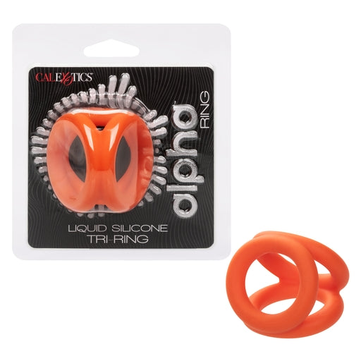 Alpha Liquid Silicone Tri-Ring Orange Ultra Stretchy Enhancer Ring > Cock Ring > Sling