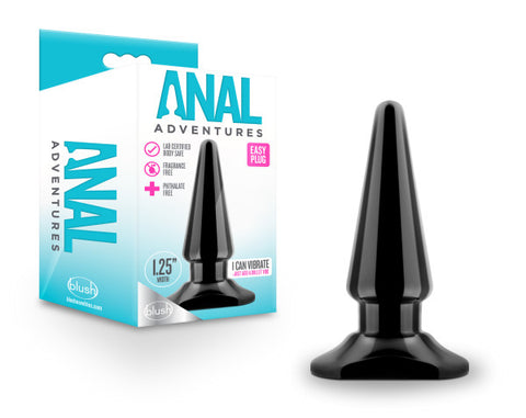 Anal Adventures Easy Plug Black 10.1 cm 4 Inch Butt Plug Butt Plugs