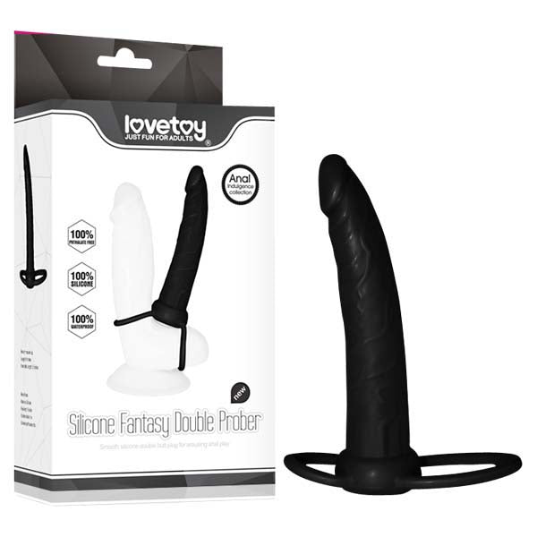 Anal Indulgence Collection 15.2 cm Silicone Double Prober - Black Secondary image