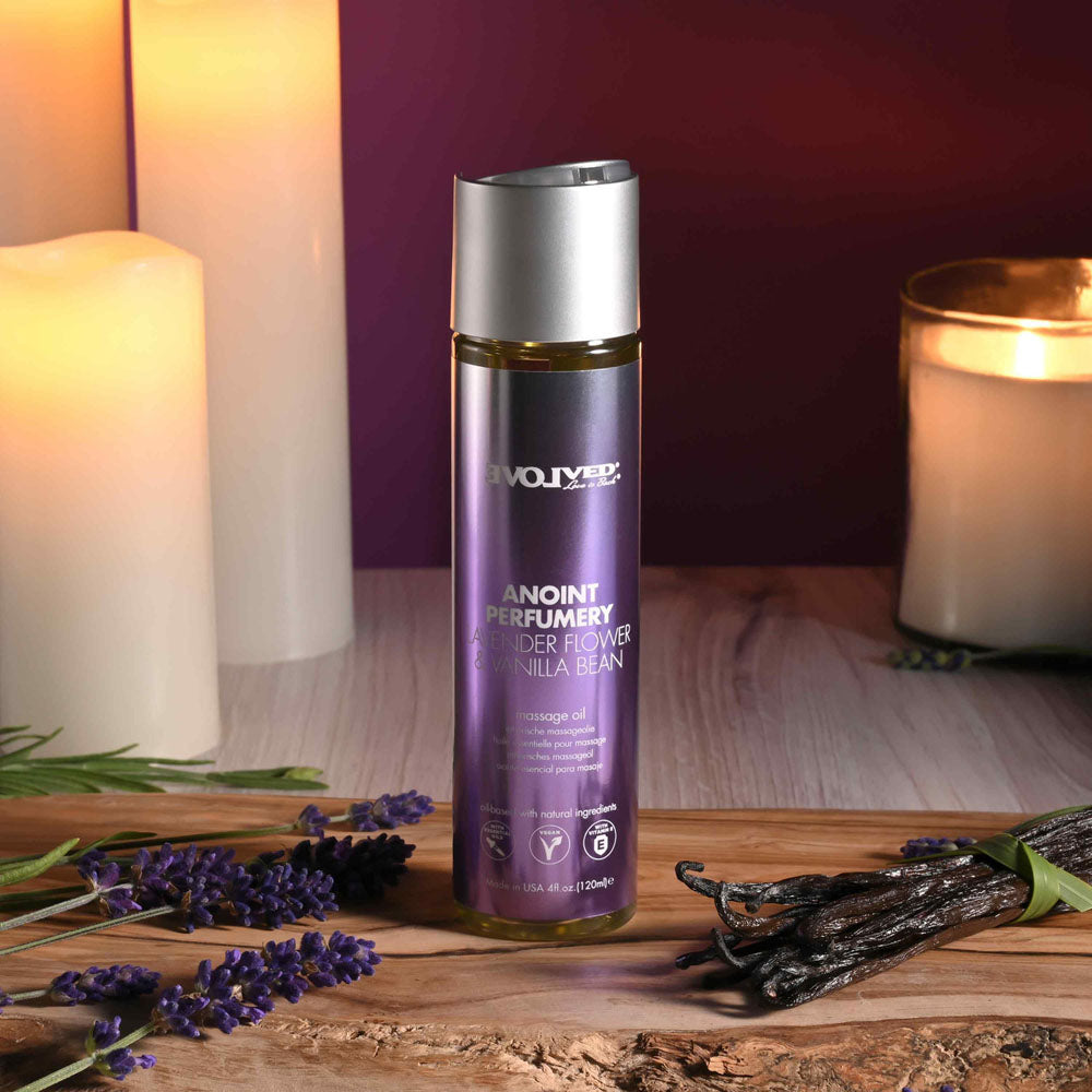Anoint Parumery Lavender Flower and Vanilla Bean Massage Oil Massage Oil