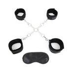 Lux Fetish Deluxe Chain Hogtie With Adjustable Soft Black Restraint Cuffs and Blindfold Black > Bondage Gear > Restraints