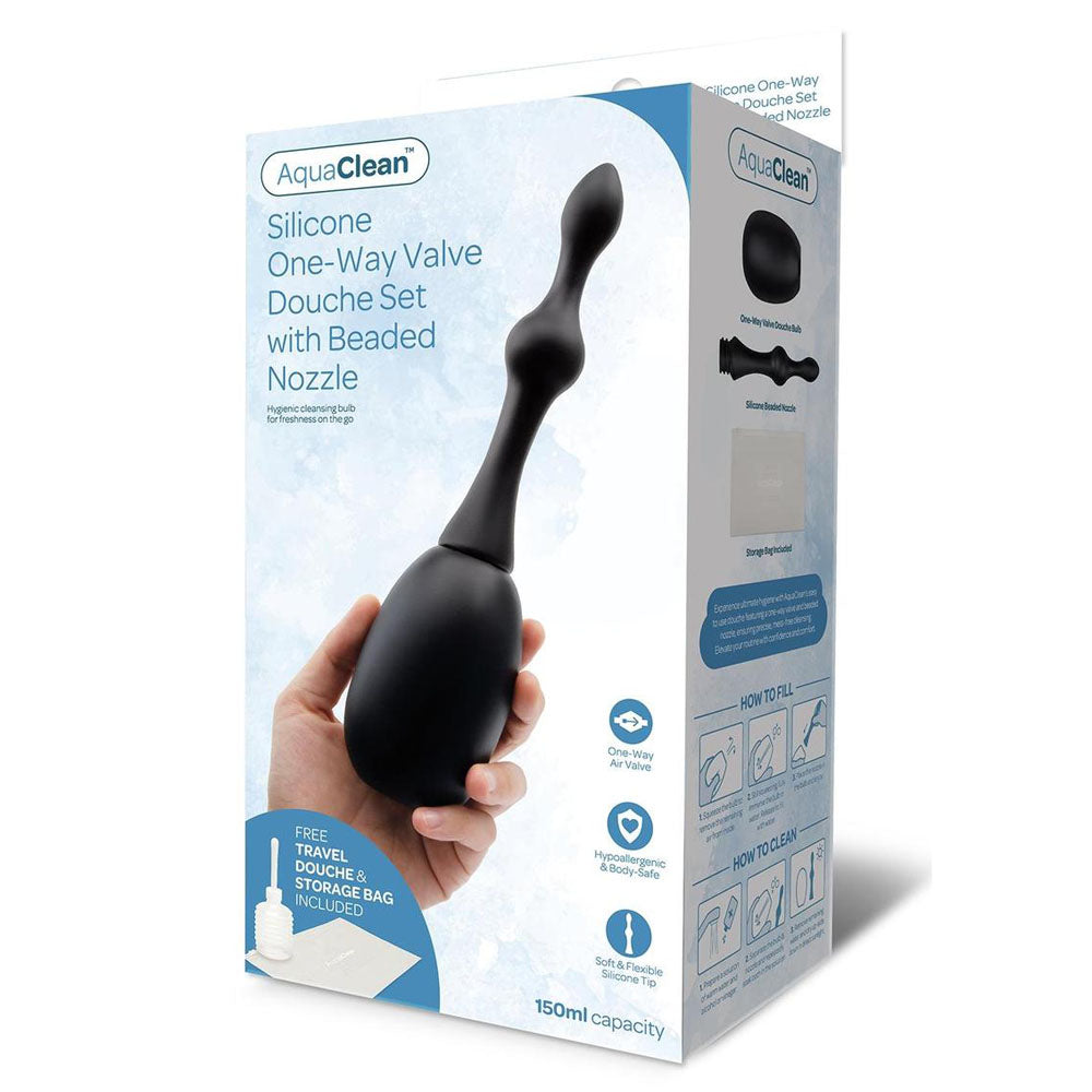 AquaClean Silicone One-Way Valve Douche Set with Beaded Nozzle Secondary image