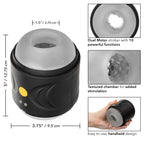 Boundless Dual Motor Stroker Black with Textured Chamber and 10 Function Settings > Sex Toys For Men > Masturbators > Vibrating
