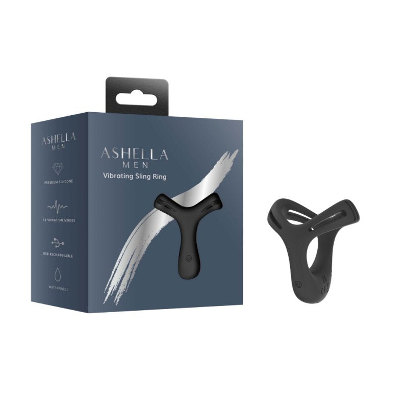 Ashella Men Dual Loop Flexible Vibrating Sling Ring > Cock Ring > Vibrating