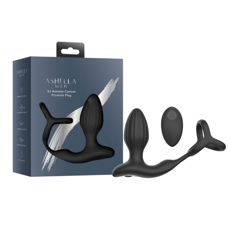 Ashella Men X2 – Remote Control Silicone Prostate Plug > Anal Range > Prostate Plugs