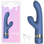 Squirting Vibrator Blue Silicone Ribbed Clitoral Stimulator with 7 Vibration Functions and Magnetic Rechargeable > Vibrators > Ladies > Rabbit Multi