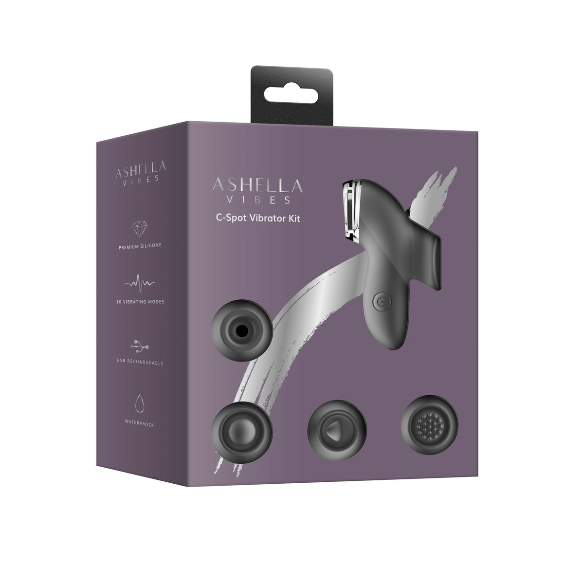 Ashella Vibes C-Spot (Black) – Compact Silicone Attachment Vibrator Kit > Vibrators > Standard Vibrators