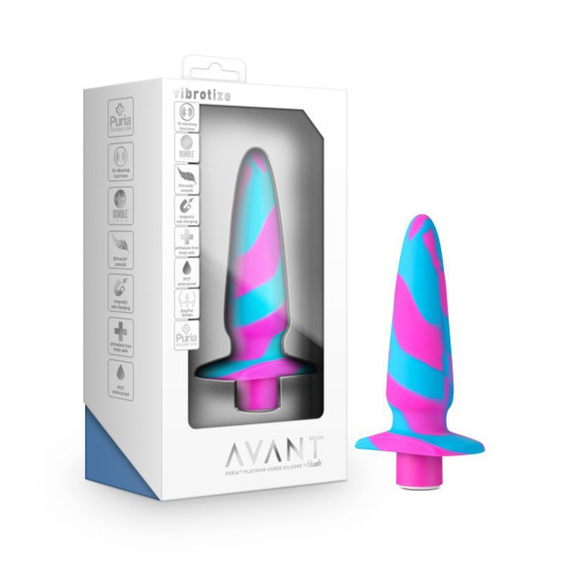 Avant Vibrotize Silicone Mini Anal Vibe Fuchsia 5 Inch Butt Plugs - Vibrating