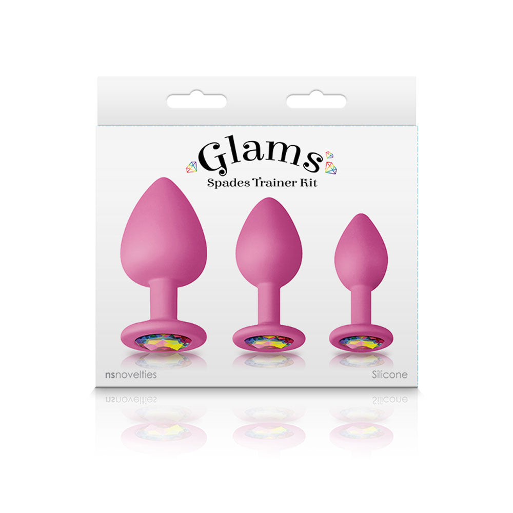 Glams Spades Trainer Kit (Rainbow Gem) – Three-Piece Silicone Butt Plug Set > Anal Range > Butt Plug Kits