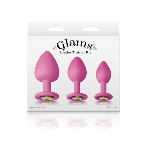 Glams Spades Trainer Kit (Rainbow Gem) – Three-Piece Silicone Butt Plug Set > Anal Range > Butt Plug Kits