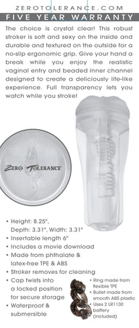Zero Tolerance The Choice Realistic Stroker with Beaded Inner Channel > Sex Toys For Men > Masturbators > Manual