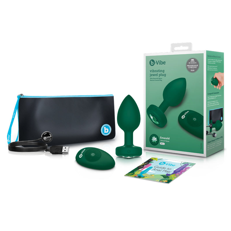 b-Vibe Vibrating Jewel Plug Green (4.39 inch) > Anal Range > Jewel Butt Plugs
