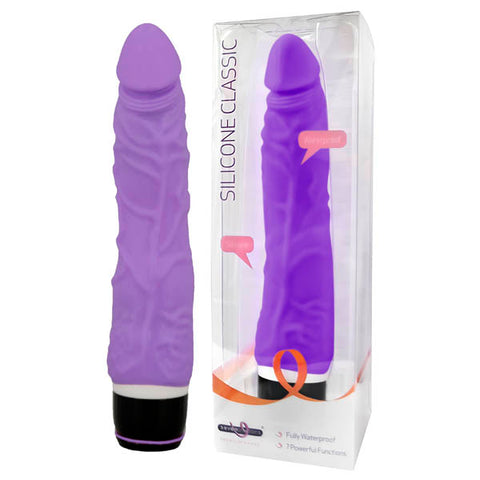 Silicone Classic 17.8 Centimeter 7 Inch Vibrator Purple > Realistic Dildos and Vibes > Realistic Vibrators