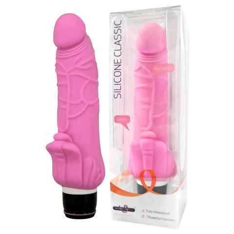 Silicone Classic 19 Centimeter Vibrator 7.5 Inch Pink > Realistic Dildos and Vibes > Realistic Vibrators