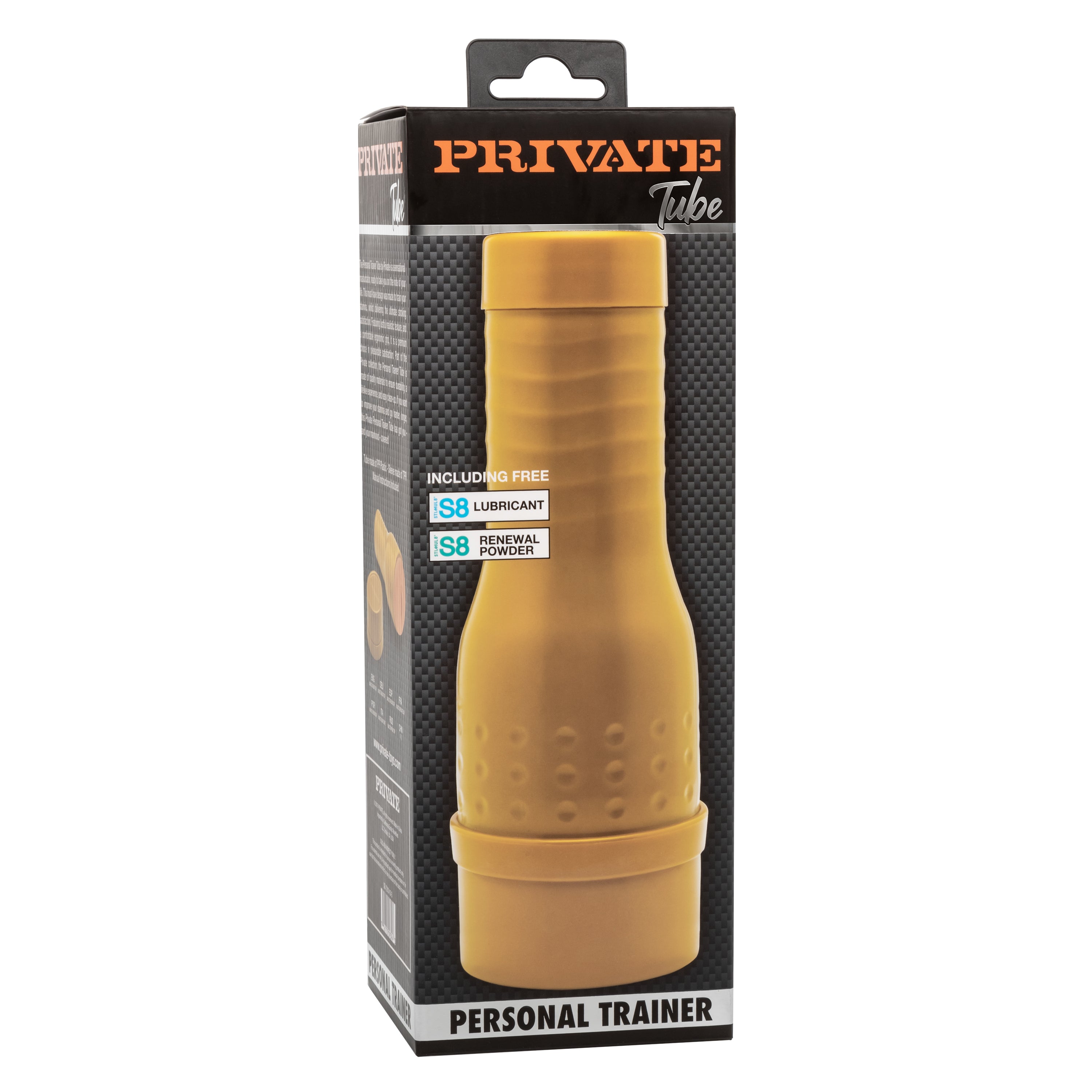 Private Tube Personal Trainer Tub Gold Real Skin TPR Suction Masturbator Sleeve Beige > Sex Toys For Men > Masturbators > Manual