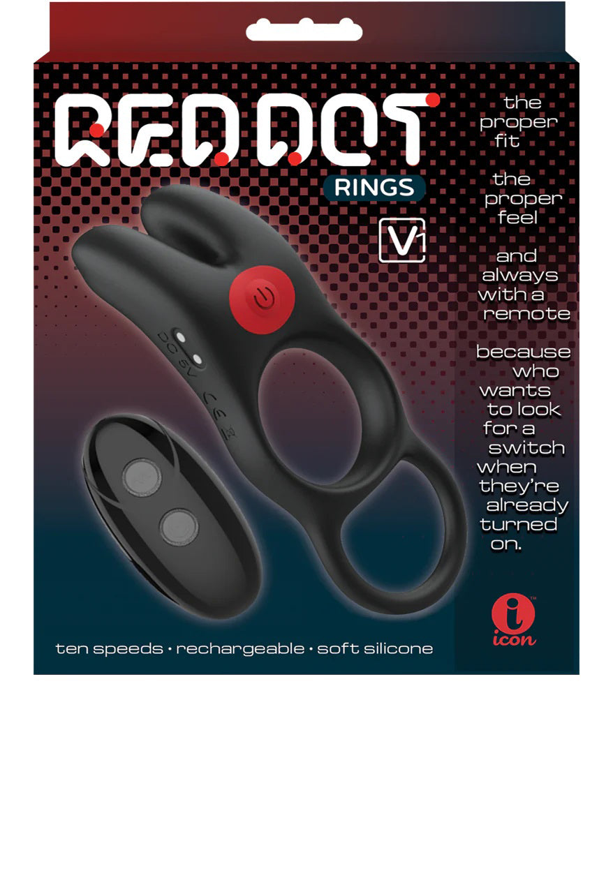 Red Dot Rings V1 Vibrating Cock Ring with Remote Multi > Cock Ring > Vibrating