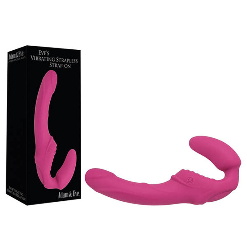Adam & Eve Eve's Vibrating Strapless Strap-On – USB Rechargeable Strapless Strap-On 22 cm Penetration Length Pink > Dildos > Strapless Strap Ons