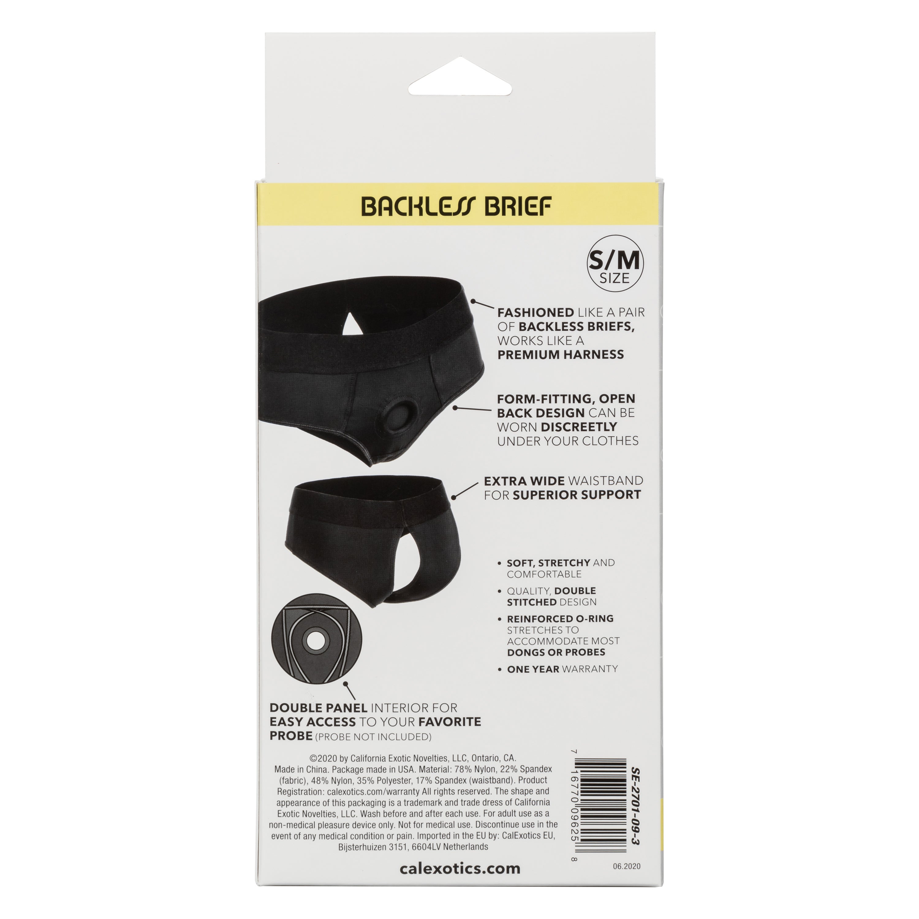 Boundless Backless Brief Harness Black S/M Erotic Clothing Harnesses & Strap-Ons