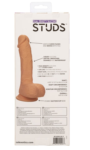 Dual Density Silicone Studs 6.25 Inch / 16 cm Ivory Realistic Flexible Design with Suction Cup Base > Dildos > Realistic Dildos