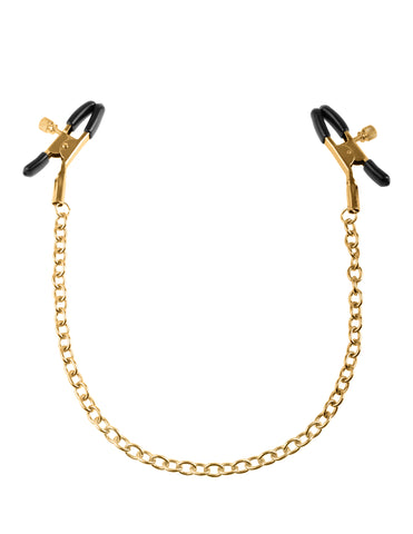 Fetish Fantasy Gold Chain Nipple Clamps - Adjustable Gold Clamps Nipple Clips