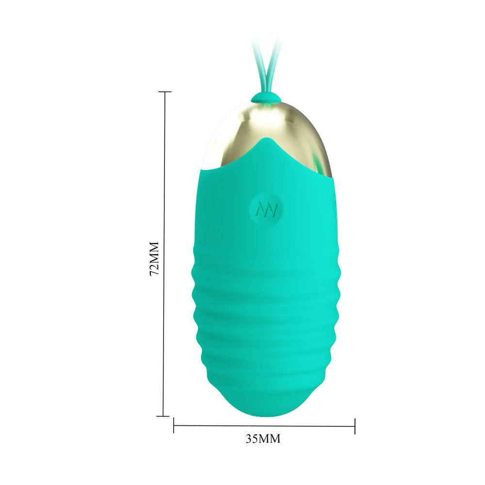 Party Up Ian Remote Egg Teal Vibrating Egg with Wireless Remote > Sex Toys For Ladies > Vibrating Eggs