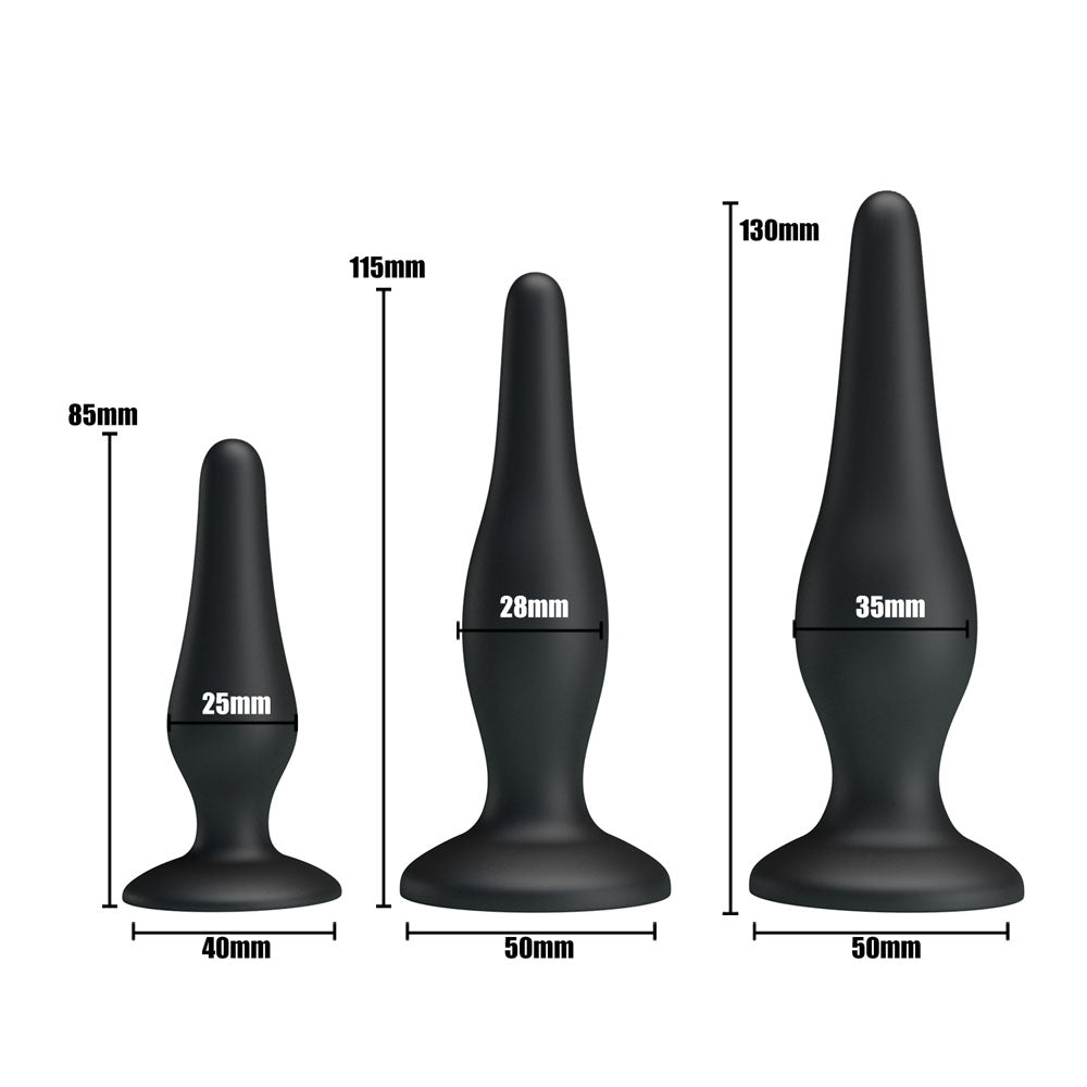Party Up Jerry Butt Plug Set - Set of Three Sizes for Intimate Play > Anal Range > Butt Plug Kits