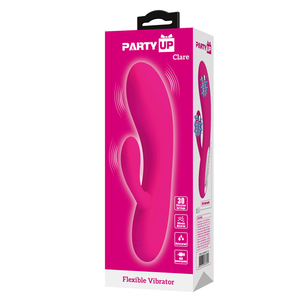 Party Up Clare Flexible Vibe 16.9 Centimeter Rabbit Vibrator > Vibrators > Ladies > Rabbit