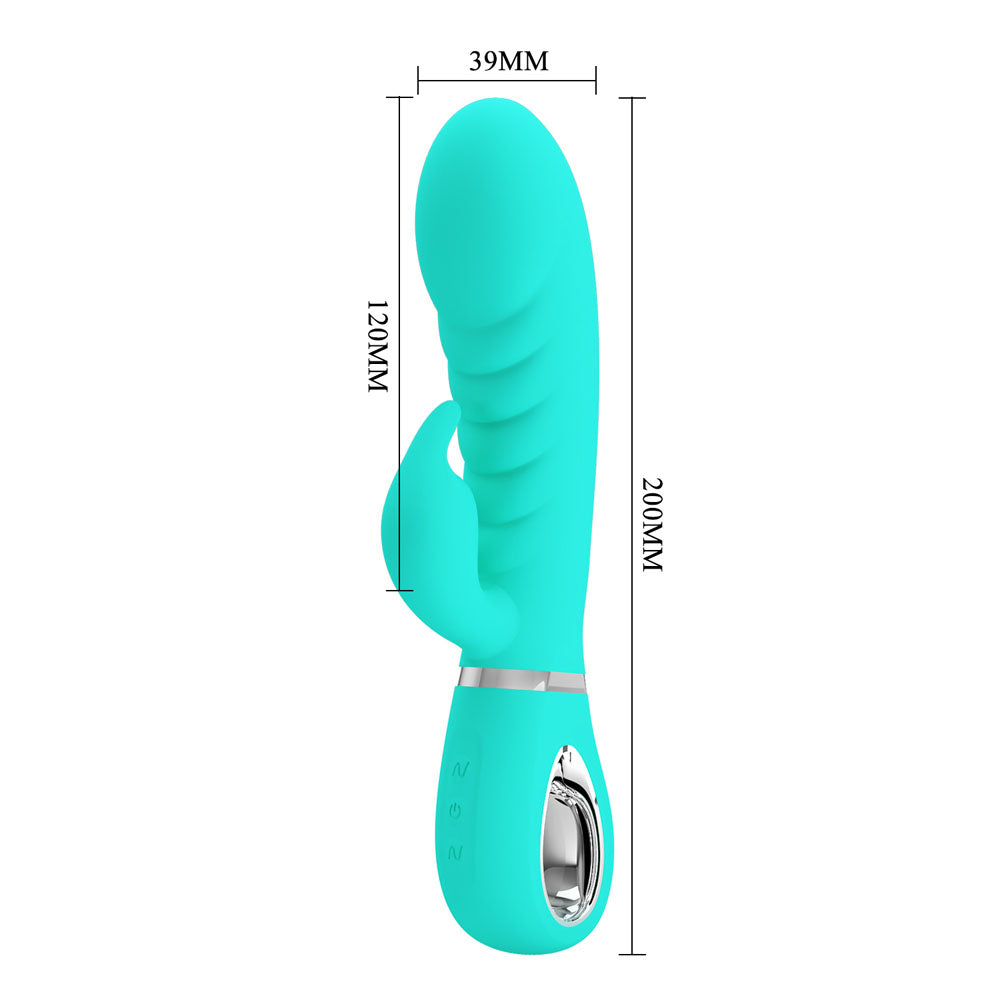 Party Up Edward Rabbit Vibe Teal 20 cm Rabbit Vibrator > Vibrators > Ladies > Rabbit
