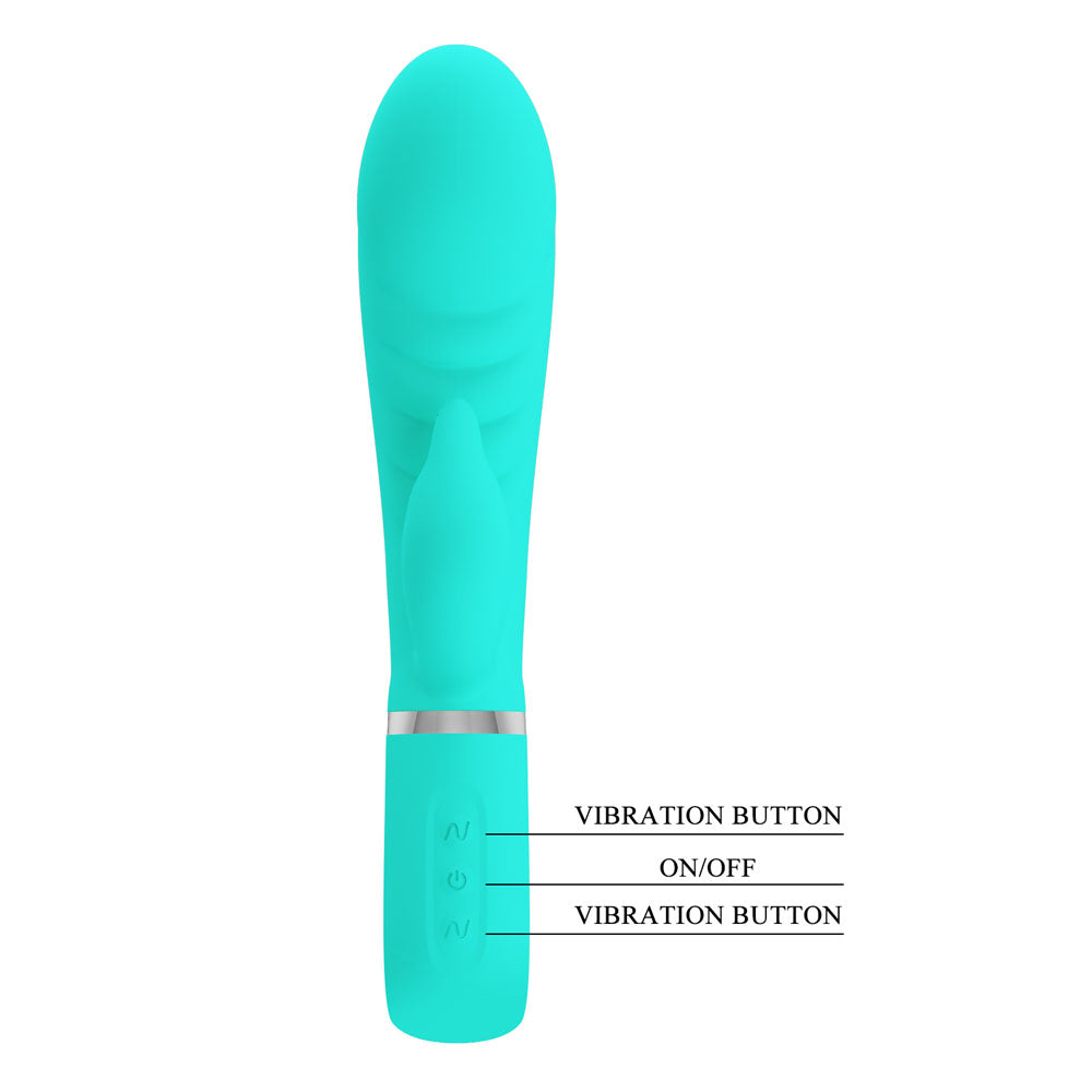 Party Up Edward Rabbit Vibe Teal 20 cm Rabbit Vibrator > Vibrators > Ladies > Rabbit