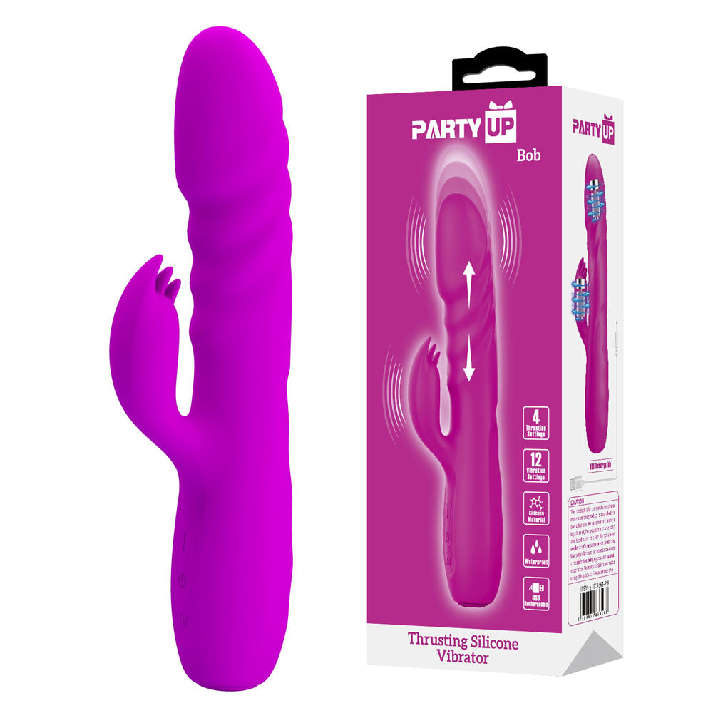 Party Up Bob Thrusting Vibe 25cm USB Rabbit Vibrator Adult Stuff Warehouse Party Up Bob Thrusting Vibe 25cm USB Rabbit Vibrator Adult Stuff Warehouse