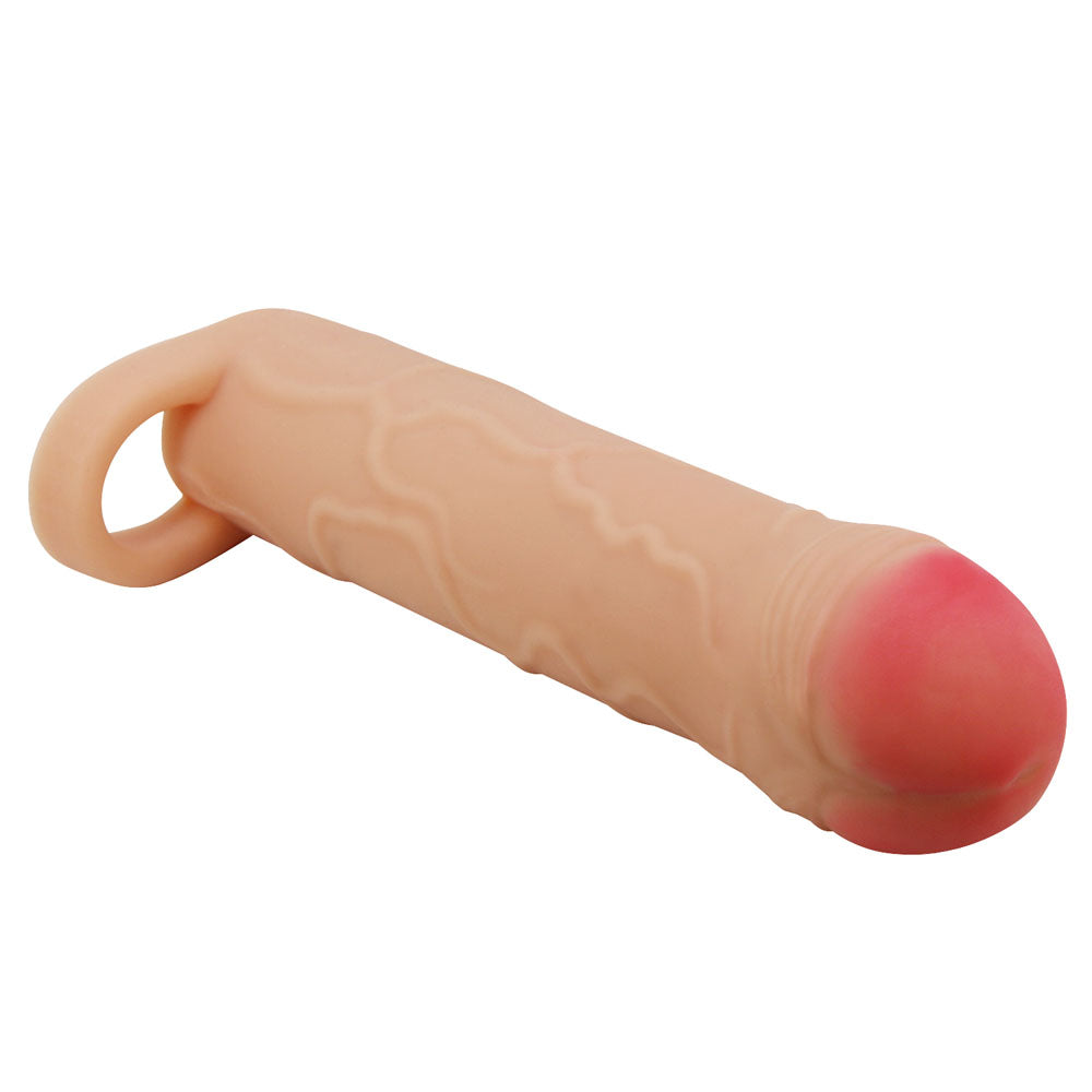 Party Up Owen (Black) – 1 Inch Extender Sleeve with Ball Strap Penis Sleeve > Sex Toys For Men > Penis Sleeves