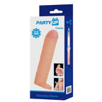 Party Up Owen (Black) – 1 Inch Extender Sleeve with Ball Strap Penis Sleeve > Sex Toys For Men > Penis Sleeves