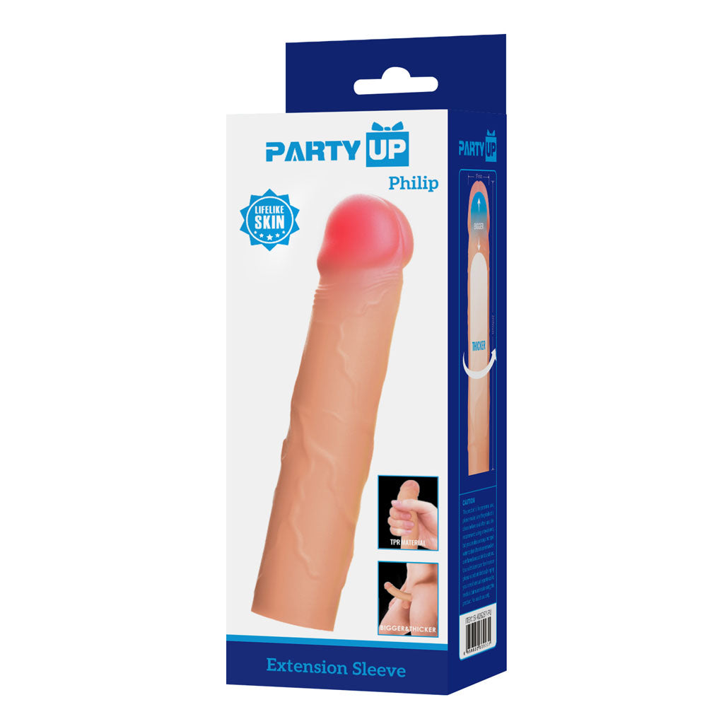Party Up Philip 3 Inch Extender Sleeve - 3 Inch Penis Extender Sleeve SLEEVES