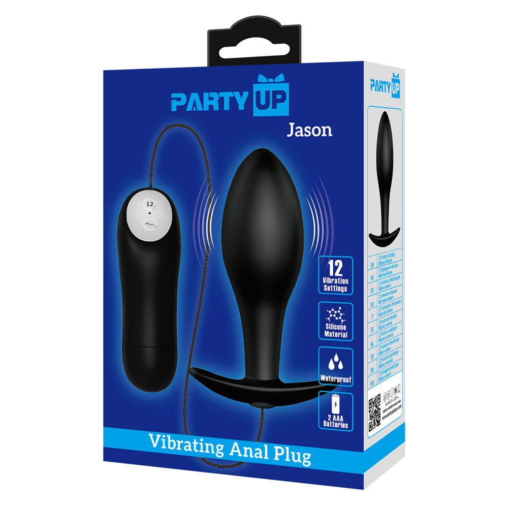 Party Up Jason Vibrating Anal Plug - 8.5 Centimeter Remote Control Butt Plug > Anal Range > Vibrating Butt Plugs