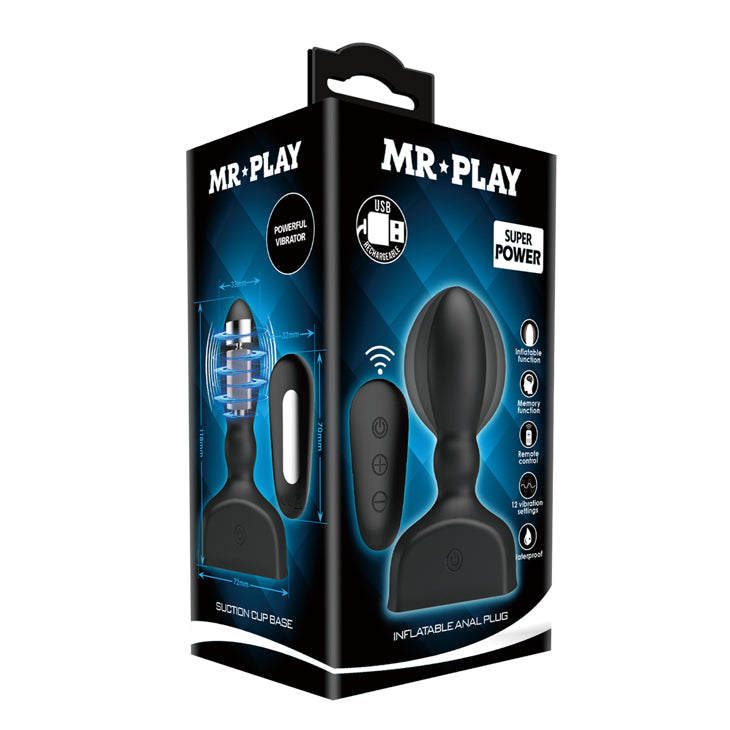 Mr. Play Inflatable Anal Plug – Multi-Speed Vibrating Adjustable Butt Plug > Anal Range > Tunnel and Stretchers