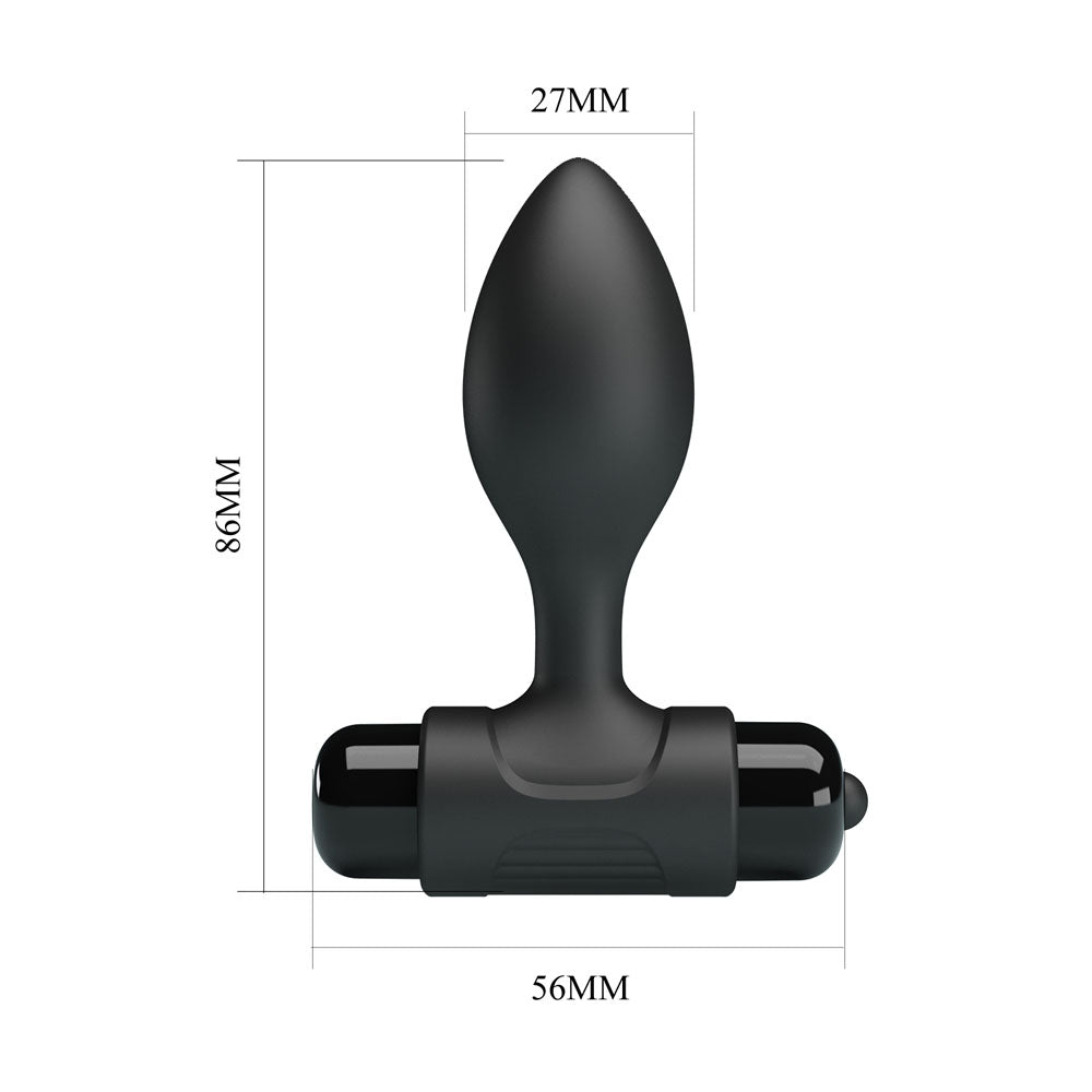 Party Up KEN (Black) – 8.6 cm Vibrating Butt Plug > Anal Range > Vibrating Butt Plugs