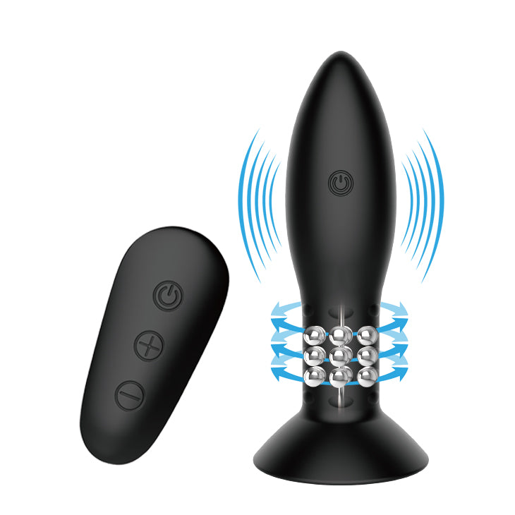 Mr Play Rotation Beads Anal Plug Beaded Butt Plug with Wireless Remote > Anal Range > Vibrating Butt Plugs