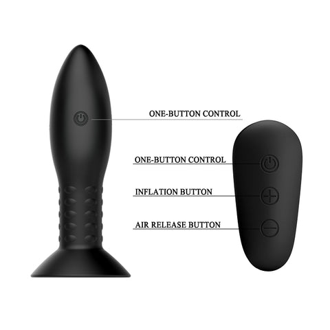 Mr Play Rotation Beads Anal Plug USB Rechargeable Beaded Butt Plug with Wireless Remote Butt Plugs - Vibrating